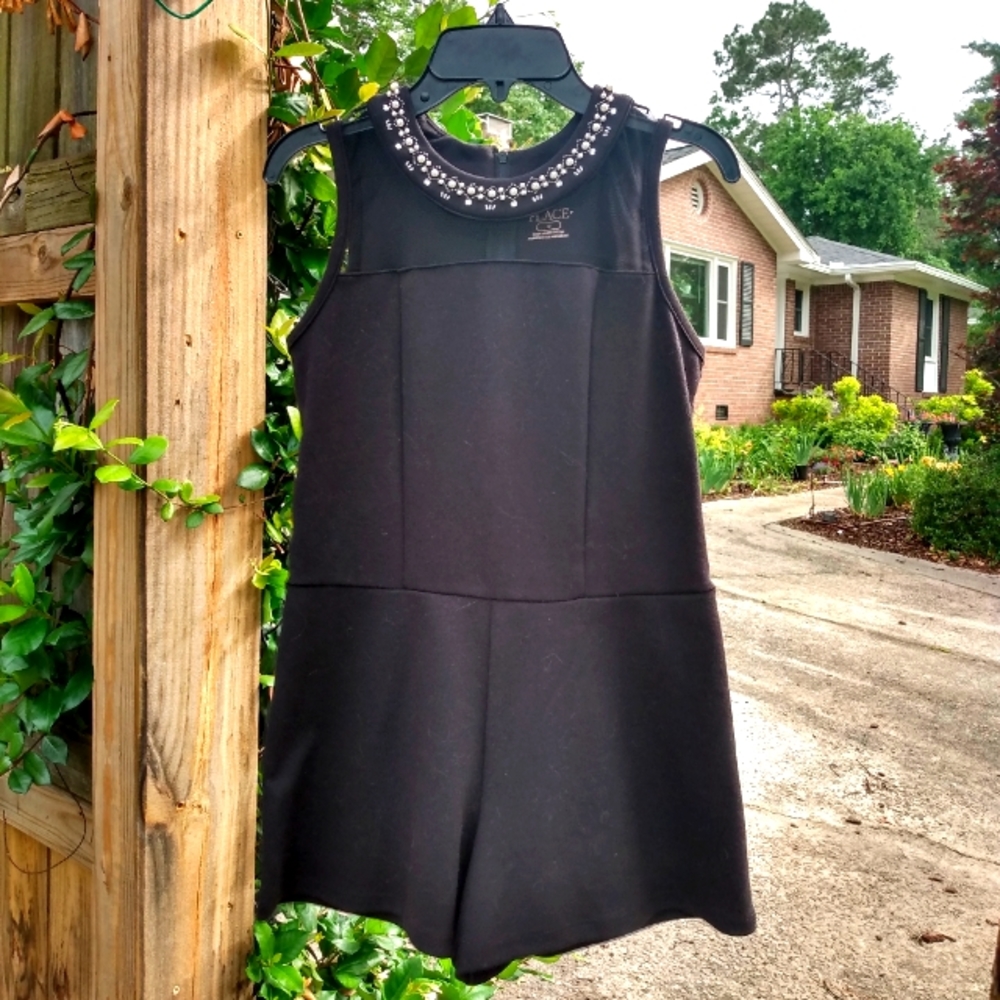Black Romper, Girls 12, Children's Place, jewel and mwah detail